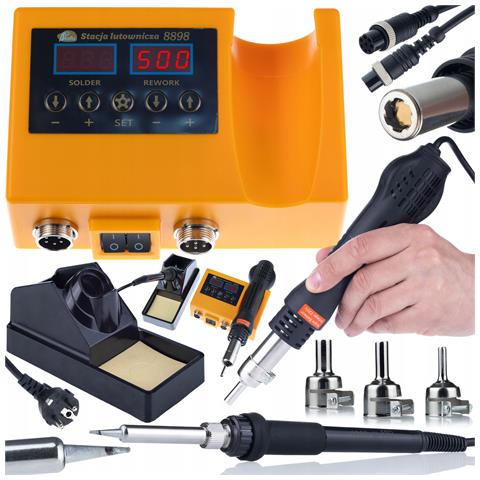 Stazione Saldante 2 In 1 Orange Husky Oh660 - 660w, Display Led, Set Completo Per Saldatura Plastica E Riparazioni - Foto 2