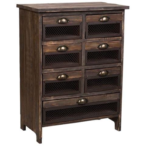 Cassettiera In Legno Con 7 Cassetti Marrone 59x34x80,5h Cm - Foto 1