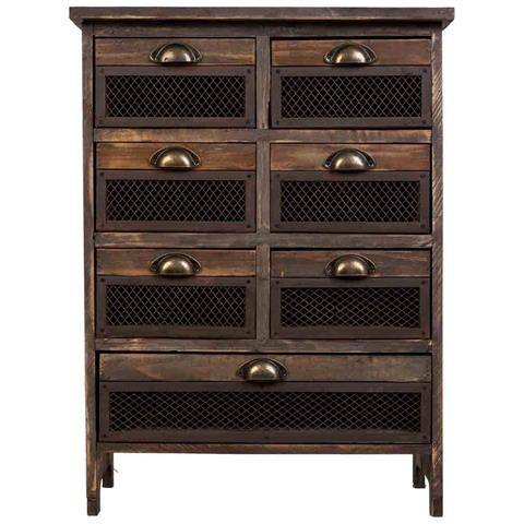 Cassettiera In Legno Con 7 Cassetti Marrone 59x34x80,5h Cm - Foto 2