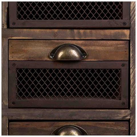 Cassettiera In Legno Con 7 Cassetti Marrone 59x34x80,5h Cm - Foto 7