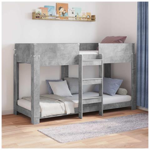 Letto a Castello per Bambini Grigio cemento 75 x 190 cm - Foto 2