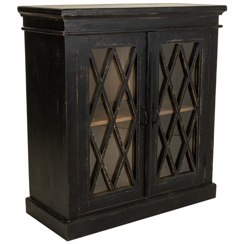 Mobili Da Ingresso In Legno E Vetro Nero Lavorato A Mano 90x40x100 - Foto 1