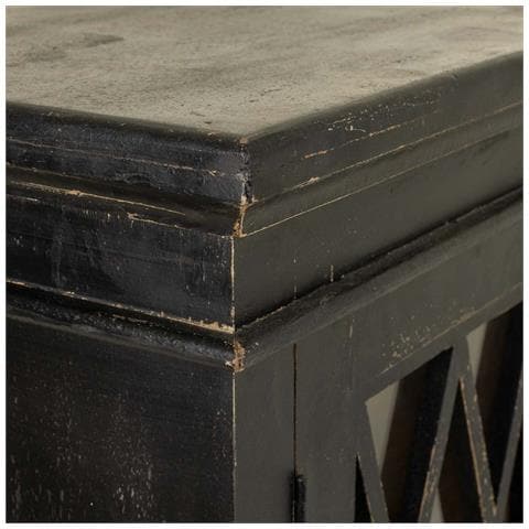 Mobili Da Ingresso In Legno E Vetro Nero Lavorato A Mano 90x40x100 - Foto 8