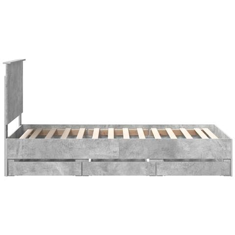 Struttura del letto con cassetto Grigio cemento 75 x 190 cm - Foto 9