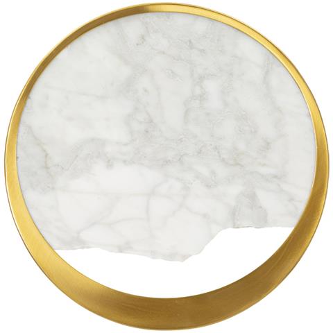 Applique Da Parete Marble In Marmo Bianco E Ferro Dorato Ø 24 Cm - Foto 1
