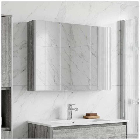 Mobiletto per specchio da bagno Grigio Sonoma - Foto 2