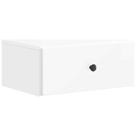 Mobiletto da notte a muro Bianco Lucido 49 x 34,5 x 20 cm - Foto 1
