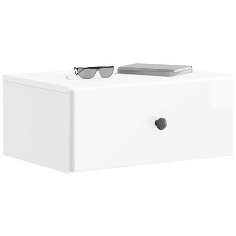 Mobiletto da notte a muro Bianco Lucido 49 x 34,5 x 20 cm - Foto 2