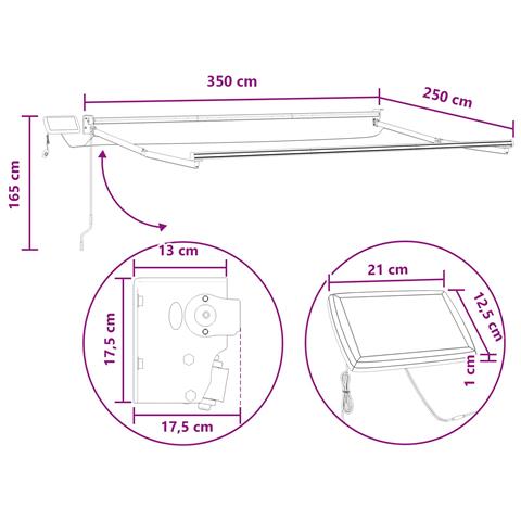 Tenda retrattile manuale con LED Tortora - Foto 9