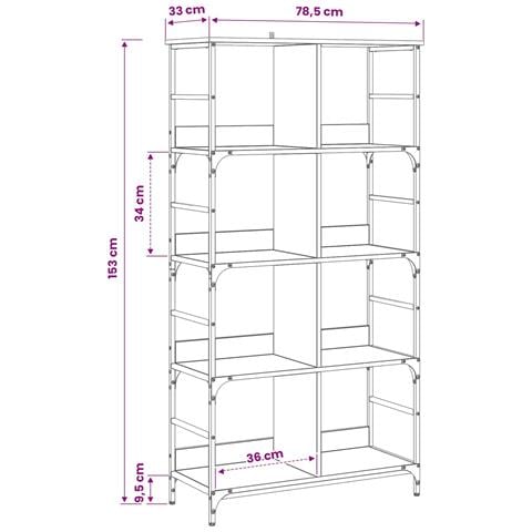 Libreria Legno antico 78,5 x 33 x 153 cm metallo PB - Foto 5