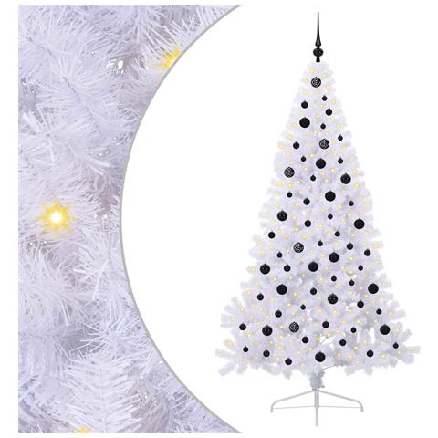 Albero di Natale artificiale Bianco 210 cm PVC e Acciaio - Foto 1