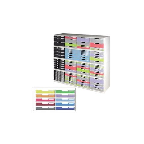 Frontali colorati per cassettiere Modulo A4 Exacompta - 10 colori assortiti - 82 mm - 337999D (conf. 10)  - Foto 1