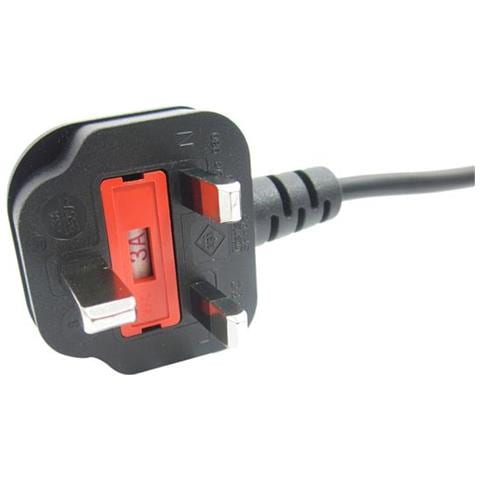 Cavo di alimentazione standard BS-1363 a IEC320 C5 - Cavo di Rete spina inglese BS-1363 a IEC320 c5 - femmina / maschio da 1m - Foto 3