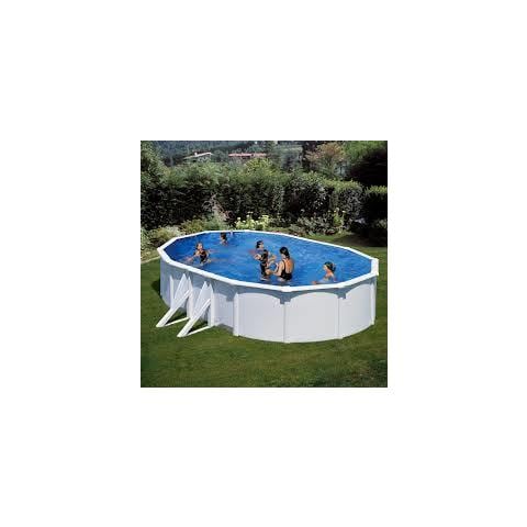 Piscina Ovale Bora Bora, 4 Supporti, Filtro Motorizzato Cartuccia, Bianca 500x300xh. 120 Cm - Foto 3