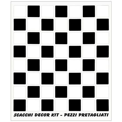 Adesivi Sticker Scacchi, Bianco e Nero, Tabella 20 x 24 cm - Foto 1