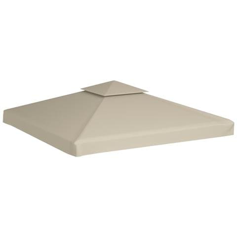 Telo di Ricambio per Gazebo 310g /m² Beige 3x3m - Foto 6