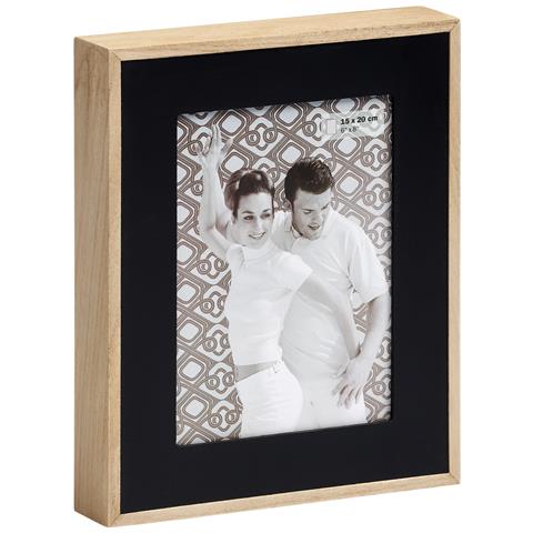 Double naturale / nero 15x20 legno Portafoto YP520B - Foto 1