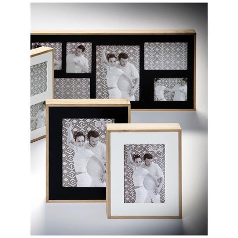 Double naturale / nero 15x20 legno Portafoto YP520B - Foto 3