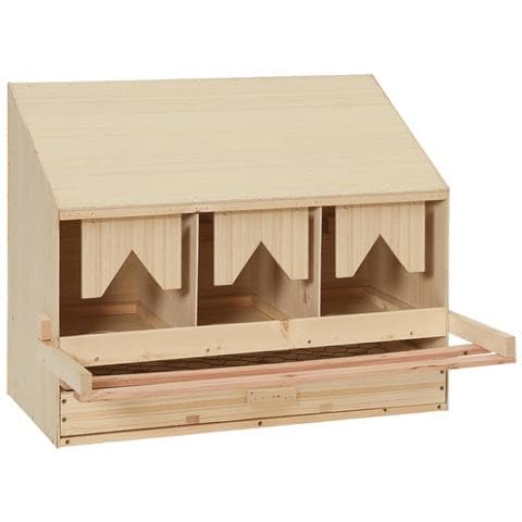 Casetta Cova per Galline 3 Scomparti 72x33x54 cm Legno di Pino - Foto 1
