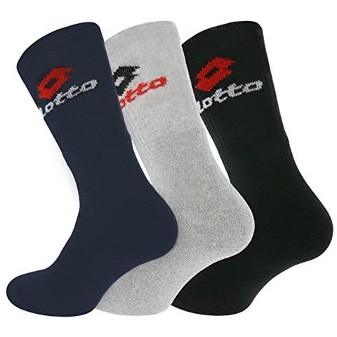 3 Paar Tennis Calzini Unisex, frottee-sportsocken, monocolore - Nero / grigio / blu, 35-38 (3-5 Uk)  - Foto 2