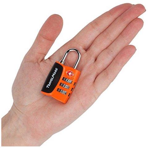 4 Pack Aprire Alert Indicatore Tsa Approvato A 3 Cifre Bagagli Serrature Per Viaggi Valigia E Bagagli (arancione)  - Foto 2