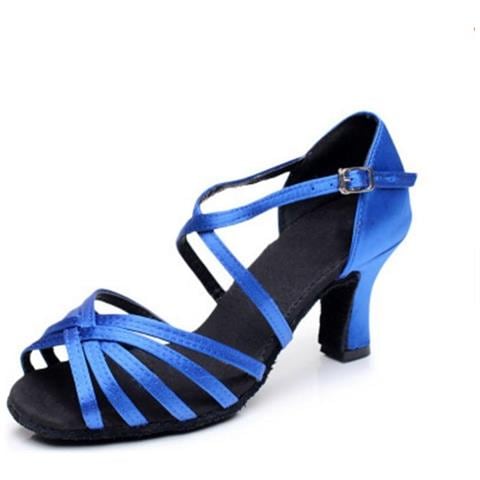 SLOWMOOSE - Scarpe Da Ballo Latino Salsa In Raso Per Donna Scarpe Da Ballo  Tango Scarpe Da Ballo Tacco Alto Sandali Morbidi [ scheggia Tacco 7 Cm /  Taglia 38-24 Cm] - ePRICE