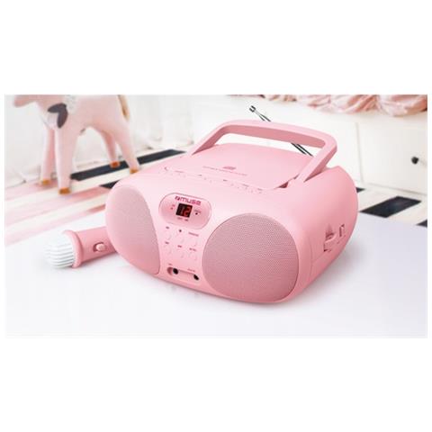 Md-203 Kb Radio Player Fm Con Cd Aux Mic. Rosa - Foto 2