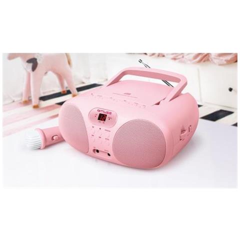 Md-203 Kb Radio Player Fm Con Cd Aux Mic. Rosa - Foto 5