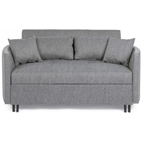 Clayton DIVANO LETTO IN TESSUTO POLIESTERE CM 166X88XH84 CON CUSCINI CLAYTON GRIGIO 