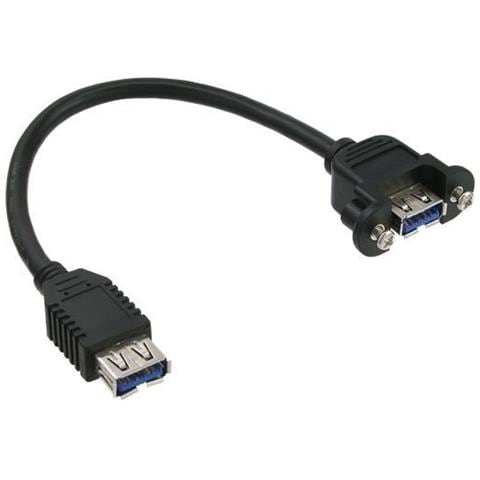 InLine 33445F Cavo Adattatore USB 3.0 | Femmina-Femmina Per Montaggio Interno, Contatti Oro, Viti #4-40 - 2