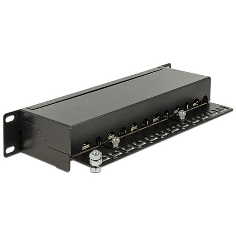 43310, Nero, Metallo, 10" 1U, Cat. 6A, ISO / IEC 11801 2.2, EN 50173-1:2011, EN 60603-7-51, Cat. 6A of ANSI / TIA 568-C. 2, TIA-568A / B, Scatola - Foto 1