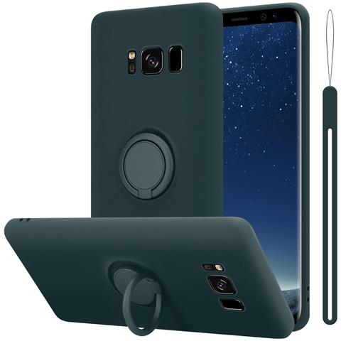 Cadorabo Custodia Compatibile Con Samsung Galaxy S8 In Liquid Verde - Coperchio Protettivo In Silicone Tpu Flessibile Con Anello - Foto 1