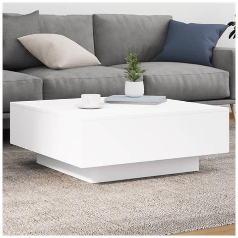 Tavolino Da Salotto Bianco 80x80x31 Cm In Legno Multistrato - Foto 1