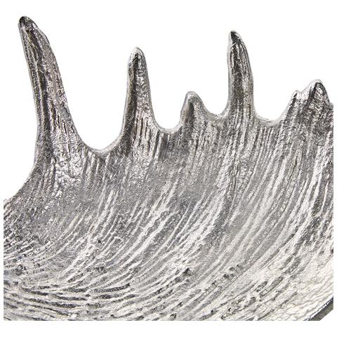 Piatto Decorativo Corna D'alce Carthage Metallo Argento - Foto 2