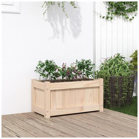 Fioriera Da Giardino 60x31x31 Cm In Legno Massello Di Pino - Foto 1