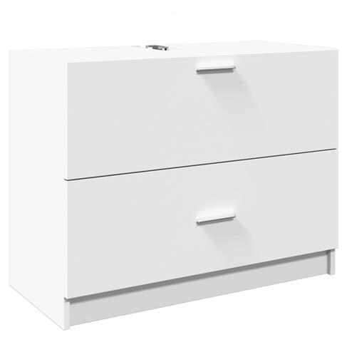 Mobile Lavabo Bianco 78x37x59 Cm In Truciolare - Foto 2