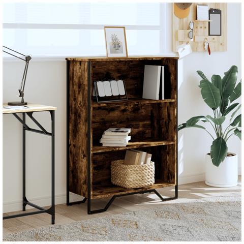 Libreria Rovere Fumo 80x31x106 Cm In Legno Multistrato - Foto 3