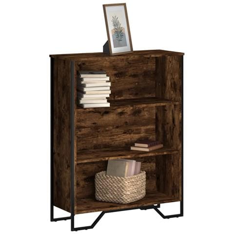 Libreria Rovere Fumo 80x31x106 Cm In Legno Multistrato - Foto 1