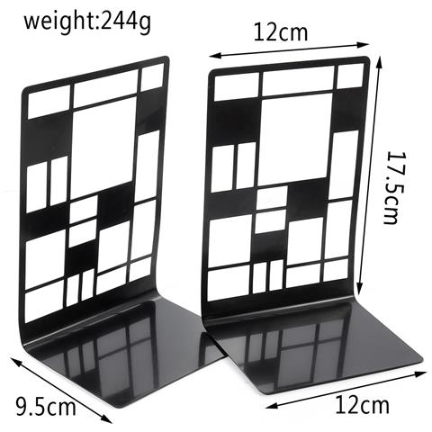 Set Di 2 Fermalibri, Fermalibri In Metallo Antiscivolo Stile Griglia Quadrata - Foto 2