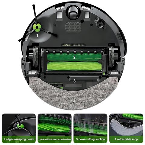12 Accessori Per Irobot Roomba J7 / J7+, 2 Spazzole Principali (spazzole In Gomma), 4 Filtri Hepa, 4 Spazzole Laterali, 2 Panni Per La Pulizia - Foto 7