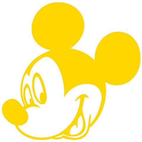 Topolino 3 - Adesivo Prespaziato - Disney - Colore Giallo - 20cm - Foto 1