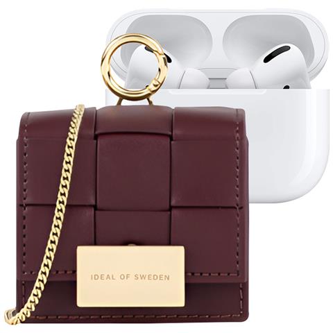 Mini Borsa Per Airpods Any Generation Modello A Treccia Con Tracolla Regolabile, Rosso - Foto 1