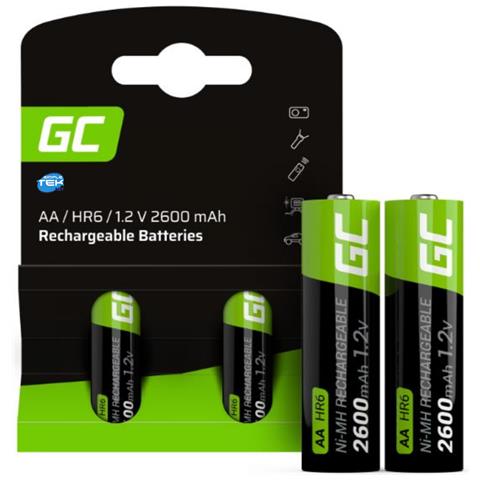 2 X Batterie Aa Stilo Ricaricabili 2000mah Hr6 1.2v Telecomando Torcia Bilancia - Foto 1