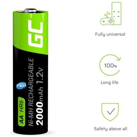 2 X Batterie Aa Stilo Ricaricabili 2000mah Hr6 1.2v Telecomando Torcia Bilancia - Foto 6