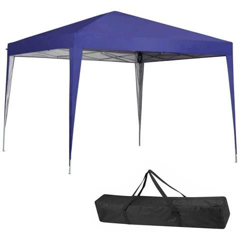 Gazebo 3x3 Pieghevole Impermeabile Richiudibile Fisarmonica Fiera Mercato Blu - Foto 1