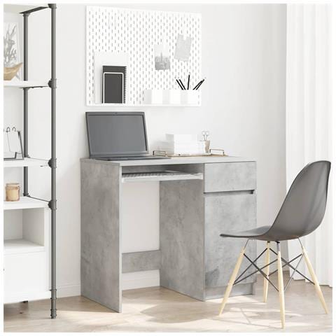 Scrivania Grigio Cemento 86x49x76 cm in Legno Multistrato - Foto 1