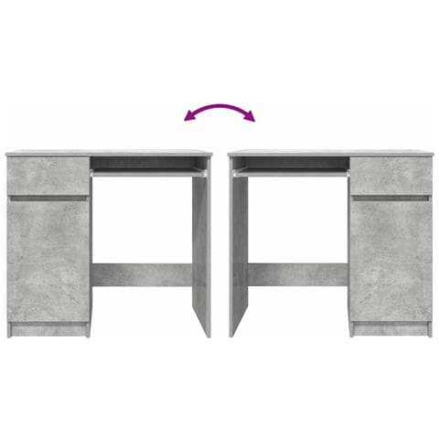 Scrivania Grigio Cemento 86x49x76 cm in Legno Multistrato - Foto 9
