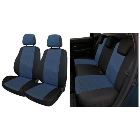 Serie Completa Coprisedili Fast&smart Tg. Media Tess. Misto Cotone Nero/avio - Foto 1