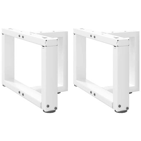 Gambe Tavolino Da Caffè A T 2 Pz Bianco 50x25x(30-31)cm Acciaio - Foto 1