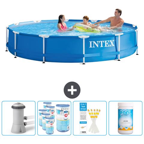 Piscina Fuori Terra - In Giro - 366x366x76 Cm - Blu - Include Accessori Coordinati Cb85 - Foto 1